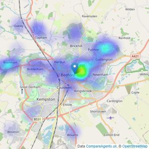 Goodacres Bedford listings heatmap
