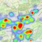 Bourne - Woking listings heatmap
