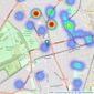 Cromwells Estate Agents - Cheam - Sales listings heatmap