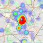 Abbey Lettings & Sales - Leicester listings heatmap