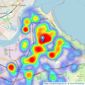 Browns Estate Agents - South Shields listings heatmap