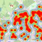 Seymours Estate Agents - Knaphill listings heatmap