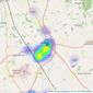 Hunters - Thirsk listings heatmap