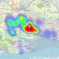 Amos Estates - Hadleigh listings heatmap