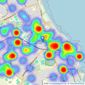Rook Matthews Sayer - Whitley Bay listings heatmap