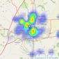 J W Wood - Darlington listings heatmap
