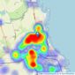 J.G Sawyers & Sons - WHITLEY BAY listings heatmap
