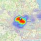 Brunton Residential - Jesmond listings heatmap