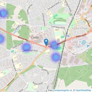 Oleon Properties - Corby listings heatmap