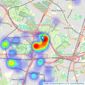Hunters - South Manchester listings heatmap