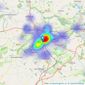 Linley & Simpson - Harrogate listings heatmap