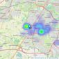 Thompson's Estate Agents - Broadheath listings heatmap