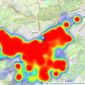 Seymours Estate Agents - Woking listings heatmap
