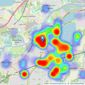 James Neave - The Estate Agent - Walton On Thames listings heatmap
