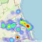 Pattinson Estate Agents - Whitley Bay listings heatmap