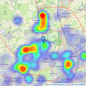 Jan Forster Estates - Gosforth listings heatmap