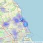 Trading Places - Whitley Bay listings heatmap