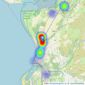 Tom Parry & Co - Harlech listings heatmap