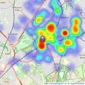 James Bailey Sales & Lettings - Sutton listings heatmap