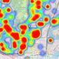 Charters - Southampton listings heatmap