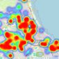 Embleys Estate Agents - Whitley Bay listings heatmap