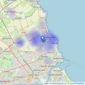 EweMove - Whitley Bay & Tynemouth listings heatmap