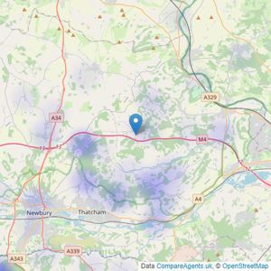 Black Cygnet Properties - Frilsham listings heatmap