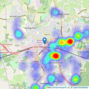 Bridges Estate Agents - Bracknell Forest listings heatmap