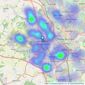 Bridgfords - Newcastle under Lyme listings heatmap