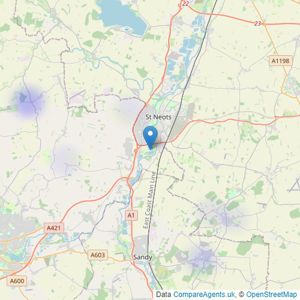 Brown & Co - St. Neots listings heatmap