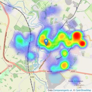 Connells - Leighton Buzzard listings heatmap