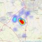 David Robinson Estate Agents - Broughton Astley listings heatmap