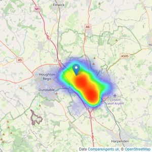 Esquire Estates - Luton listings heatmap
