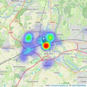 Gascoigne Pees - Maidenhead listings heatmap