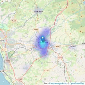 Glow Homes Ayrshire - Kilmarnock listings heatmap
