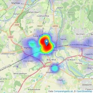 haart - Maidenhead listings heatmap