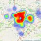 Hunters - Harrogate listings heatmap