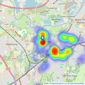 John D Wood & Co. Sales - Weybridge listings heatmap