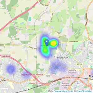 Keith Gibbs Estate Agents - Binfield listings heatmap