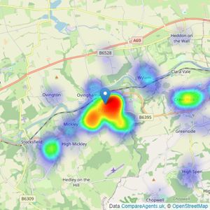 Kirsty Hodgson - Powered by eXp UK, Prudhoe listings heatmap