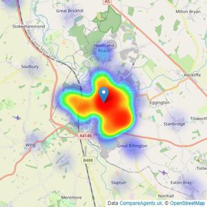 M & M Properties - Leighton Buzzard listings heatmap