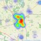 Newton Fallowell - Retford listings heatmap