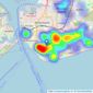 Reeds Rains - Southsea listings heatmap