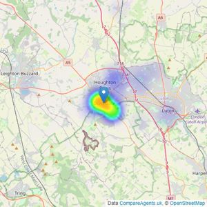 Robinsons - Dunstable listings heatmap