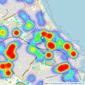 Rook Matthews Sayer - Whitley Bay listings heatmap