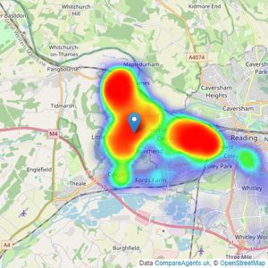 Sansome & George Residential Sales Ltd - Tilehurst listings heatmap