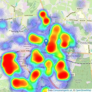 Sears Property - Bracknell listings heatmap