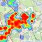 Seymours Estate Agents - Addlestone listings heatmap