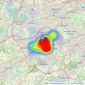 Seymours Estate Agents - Walton-on-Thames listings heatmap