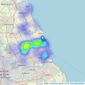 Signature - Whitley Bay listings heatmap